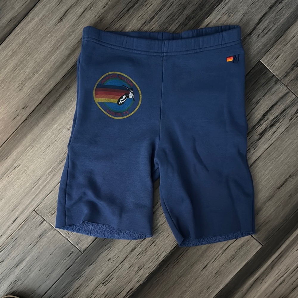 Aviator Nation - Blue Shorts with Rainbow Logo